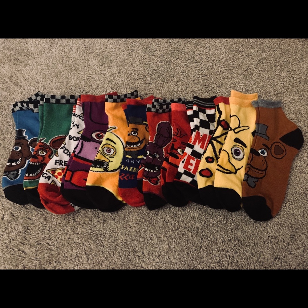 12 pairs of Five Night at Freddy’s socks